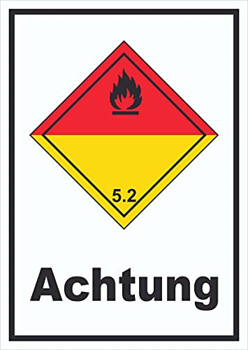 HB-Druck Schild Organische Peroxide Achtung explosiv hochkant A1 Rückseite selbstklebend