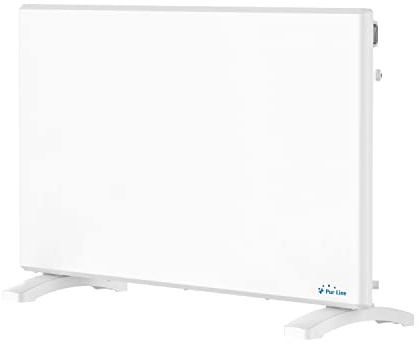 PUR LINE | Radiador Eléctrico 1500W con Panel de Cristal Blanco y Control WiFi PANEL GLASS - Calefactor Bajo Consumo con Control Digital por App, Emisor Térmico Silencioso
