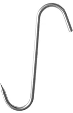 ENJY Ganci per Carne 20 Ganci per Macellaio, in Acciaio Inox, Ganci A S, Ganci per Affumicatura A Freddo E A Caldo, in Acciaio Inox per Appendere Carne, Manzo, Arrosto, Pancetta (Color : Silver)