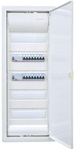 Hager Répartiteur mural creux 5 rangées VH60NC Prêt à brancher avec bloc de serrage Équipement Legrand 2 x FI 4 broches + 16 x LS B16A