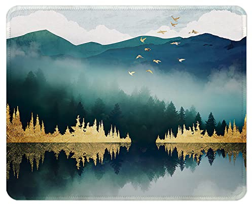 ITNRSIIET Mouse Pad with Stitched Edges, Premium-Textured Mouse Mat Pad, Non-Slip Rubber Base Mousepad for Gaming Laptop Computer & PC 260×210×3mm, Landscape Forest