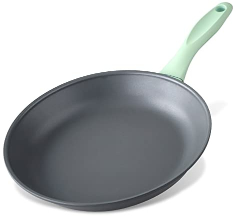 Fackelmann Bratpfanne mit 24 cm und Antihaft-Beschichtung – Nachhaltige Pfanne aus 100 % recyceltem Aluminium mit ergonomischem Soft-Touch-Griff – Induktionspfanne zum Kochen & Anbraten