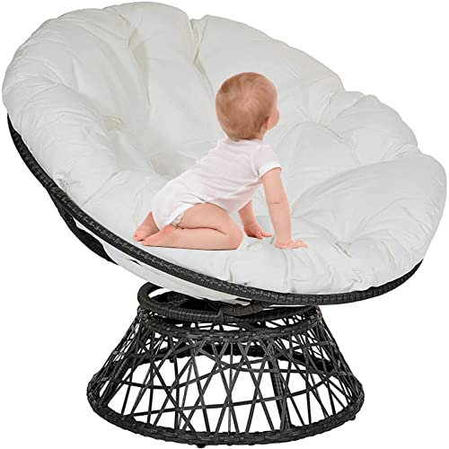 WENNEWU Papasansessel Kissen, Papasan-Stuhlkissen, Papasan-Kissen papasansessel Papasan Sessel Wasserdichtes Schaukelstuhlkissen im Freien, extra großes bequemes Sitzkissen,Outdoor10,130×130cm