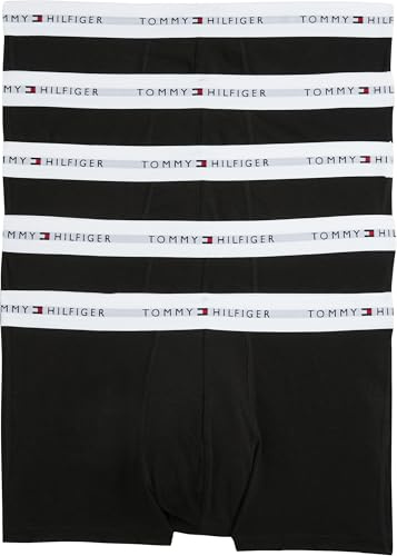 Tommy Hilfiger Pack de 5 Calzoncillos Bóxer para Hombre Algodón Elástico, Multicolor (Black/Black/Black/Black/Black), XL