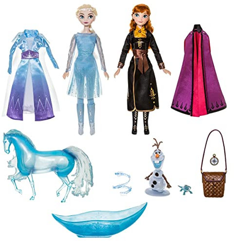 Disney Store Offizielles Frozen 2 Puppen-Set - Klassisches Puppen-Geschenkset mit Elsa und Anna - Voll bewegliche Charaktere für Frozen 2 Fans - Geeignet für Kinder ab 3 Jahren
