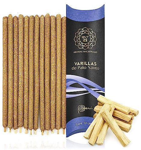 Mut22 12 Varillas de Palo Santo, Incienso Natural de Palo Santo Varillas Duraderas