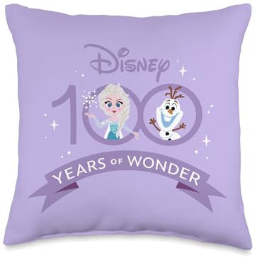 Disney 100 Anniversary Frozen Elsa and Olaf Wonder D100 Throw Pillow, 16x16, Multicolor