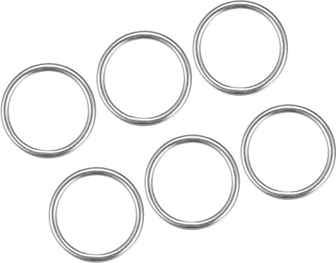 METALLIXITY 6Stk 316 Edelstahl O Ringe (25x3mm) Geschweißte Rund Ring - für Seile Hängeobjekte