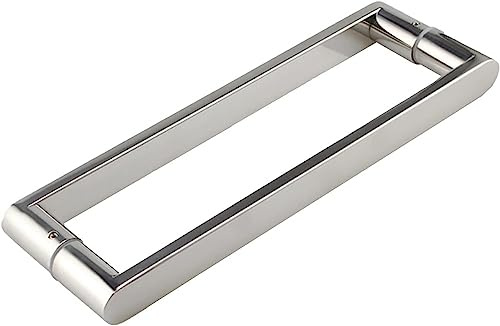 BAZAC Maniglia per porta in vetro della doccia per bagno, set di maniglie scorrevoli in vetro in acciaio inossidabile con finitura cromata lucida - 200 mm