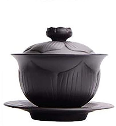 JTBDWOSK Gaiwan aus Lehm Chinese Gaiwan Vier Tassen aus Yixing Ton Zisha Gaiwan Gaiwan Teetasse lila Sand Gaiwan einzigen Satz Tee Tee-Set,A