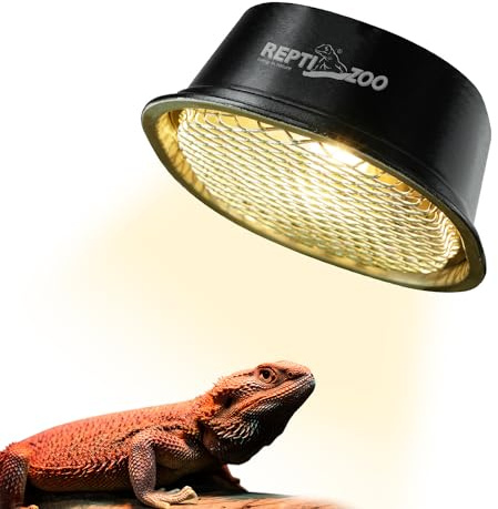 G9 Reptile Heat Lamp Bulb and Light Fixture with Safety Mesh, G9 Mini Heat Bulb 50W Warm White, UVA Reptile Heat Lamp and Basking Lampshade for Bearded Dragon Gecko Turtle Lizard Snake