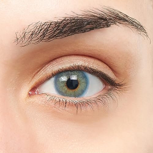 Pop VIP lenti a contatto colorate Azzurre e Verdi dal design super realistico 2 lenti a contatto Annuali senza gradazione + kit con astuccio, pinzette e ventosa in silicone