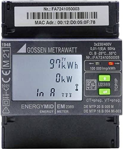Gossen Metrawatt U2389-V047 Drehstromzähler mit Anschluss an digitalen Trafo 5A Mid Konformität: Ja 1