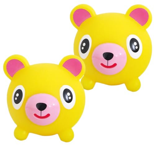 VICASKY 2St Kinderspielzeug Tierspielzeug quetschen Gummi bälle Spielzeuge Neuheit dehnbares Spielzeug Spielzeugtier singen Strecke Deine Zunge Raus Prise Musik Puppe gelber Bär