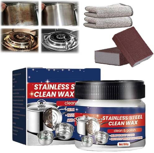 Magical Nano-Technology Stainless Steel Cleaning Paste, Nano-Technologie-Edelstahl-Reinigungspaste, Edelstahl-Reinigungswachs, Edelstahl-Reinigungspaste (1PC)