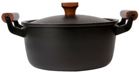 Alipis Pentola Antiaderente per Stufato da 24 Cm Pentola per Zuppa in Ghisa Robusta E Resistente per Uso Esterno