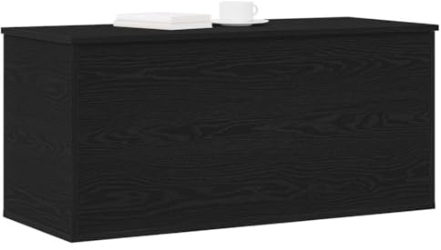 vidaXL Scatola di Stoccaggio Rovere nero 100 x 42 x 46 cm