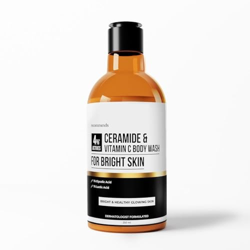 Ceramide & Vitamin C Body Wash – 250ml | Brightening, Exfoliating & Hydrating Shower Gel | 4% Actives with Lactic Acid, Glycolic Acid & Niacinamide | Sulphate-Free | For Men & Women