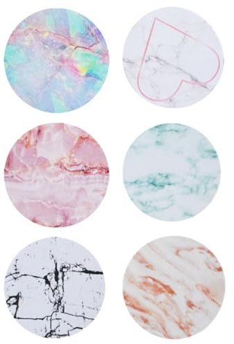 6 Piezas Soporte y Agarre para Teléfonos Móviles y Tablets, Soporte de Anillo de Agarre para Teléfono Móvil, Plegable y Retráctil