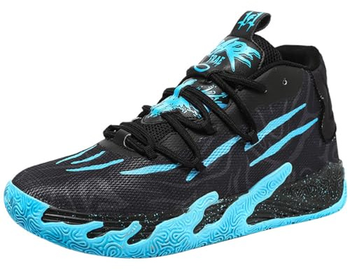 WOWEI Basketskor för män höga fritidsskor sportskor stötdämpning halkfria basketskor män lätta sneakers löparskor promenadskor sneakers, Bask 8, 44 EU