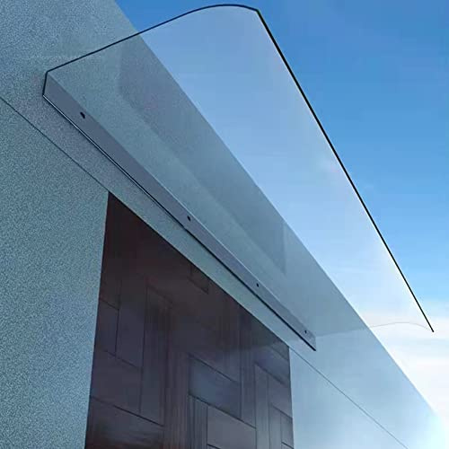 Tenda da sole curva in policarbonato – Copertura antipioggia per esterni, per veranda, giardino e grondaia, 40 x 120 cm (16 x 47), protezione per finestre resistente alle intemperie