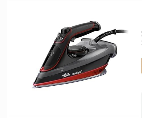 Fer à vapeur, 2 700 W, plaque en céramique noire/rouge