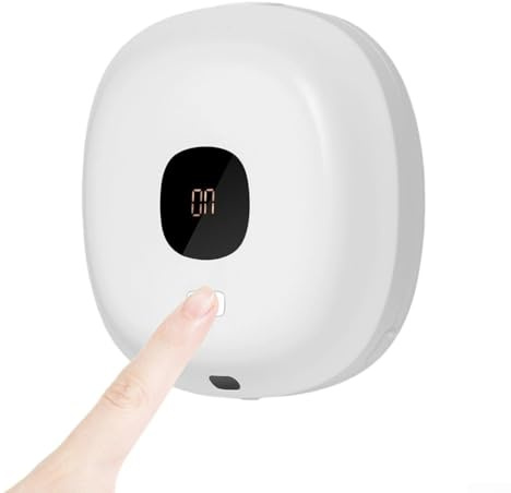 Dispenser di sapone intelligente a parete, con sensore automatico per disinfettante per le mani, igienizzante, comodo, per casa, cucina, bagno, pompa di sapone (bianco)