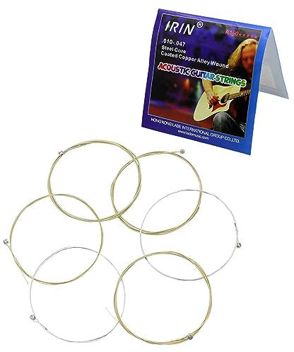 Confezione da 6 corde professionali per chitarra acustica, con nucleo in acciaio, 6 corde folk