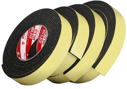 3 Piezas Cinta Adhesiva Doble Cara de Esponja y Espuma Para Muebles, Puertas y Ventanas - Sellado, Transporte a Prueba de Humedad, Scrapbooking 5m×10mm×3mm