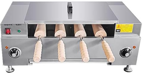 Griglia per Cono Gelato Commerciale, Forno per Torta con Camino da 3000 W con 4 Rulli, Forno per Torta per Pane con Camino Elettrico per Panetteria, Ristorante, Snack Bar Knob