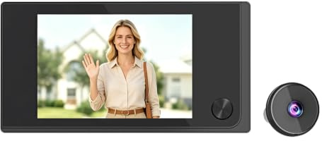 Caméra judas 4K, sonnette de porte Wi-Fi, caméra avec enregistrement | Judas de porte avec enregistrement, caméra de porte intelligente sans fil