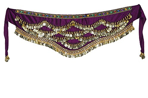 Cintur¨®n de cadera para danza del vientre, cintura de traje de baile de moda (Dark Purple)
