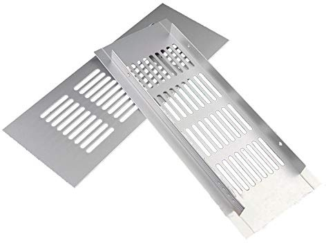 Air Vent Grille, zosenda 2 Pcs Metal Ventilation Cover Heat Vent Grill Door Vent for Wardrobe Shoe Cabinet Sink Kitchen Worktop Bathroom (80 x 200 mm)