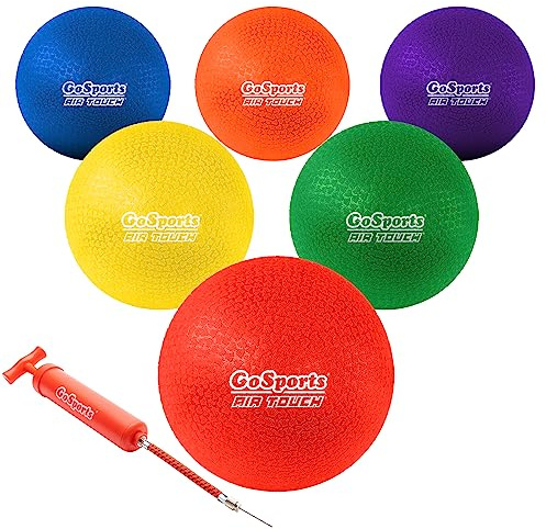 GoSports Playground Balls for Kids (Heavy Duty Set of 6) with Carry Bag and Ball Pump (Choose 8.5” or 10” Sizes)