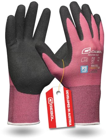Gebol Master Flex Lady, guanti da lavoro con rivestimento in nitrile in PPU, guanti in nitrile dermatologicamente testati, guanti da giardinaggio da donna, taglia XS (Gr 6), rosa, 1 paio