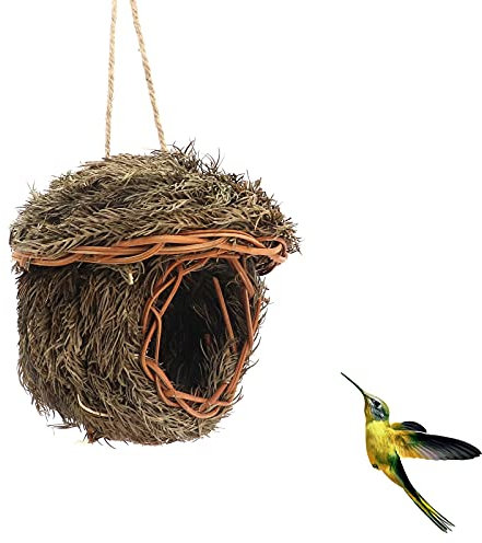 Beowanzk Kleines Vogelhaus zum Aufhängen, Vogelhäuschen aus Holz, Nistkasten für Vögel Wetterfest für Draußen