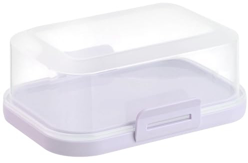1x Hochwertige Stapelbare Butterdose mit Verschluss, Plastik-box-dose, Perfekte Ordnung im Kühlschrank BPA-Frei Mehrzweck flieder