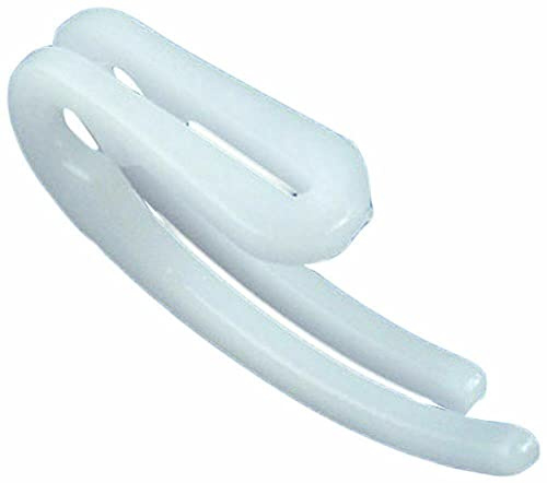 rewagi 10 Stück Faltenlegehaken doppelt, Gardinenhaken Länge: 26mm - weiß & schwarz (Weiss)