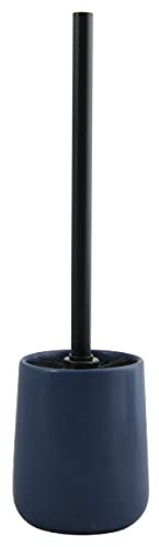 MSV Maonie-Escobilla para Inodoro (cerámica), Color Azul Oscuro, Bleu Foncé Mat, 9x39cm