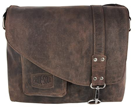 fixbag FB1047144 Umhängetasche MRS. Noel mit Klickfix Adapterplatte Fahrrad | Geeignet zum Befestigen am Fahrrad mit allen Klickfixvarianten, Fahrradtasche ca. 26 x 32 x 10 cm, Tasche Echt Leder, Braun