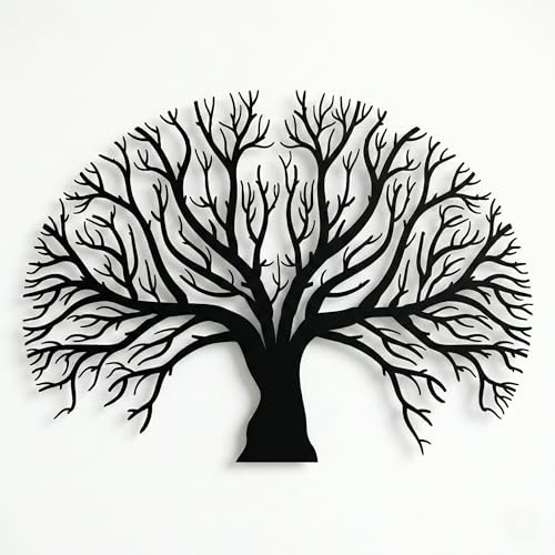 DEKADRON Metall-Wanddekoration, Baum, Heim- und Wohnzimmerdekoration, Wandschild, Metallwandkunst, Innendekoration, Aufhänger für drinnen und draußen, Wandskulptur (*39 B x 30 H / 100 x 71 cm)