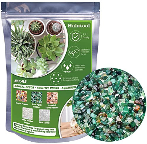 Halatool 4LB Green Aquarium Gravel, 0.35-0.6 Landscaping Pebbles