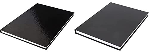 Kangaro Notizbuch A4 liniert hard cover 80 blatt 80g schwarz & Notizbuch A5 hard cover liniert cover schwarz, 80 grams, 80 Seiten liniert mit Seitenlinie K-5519 21.7x15.5x1