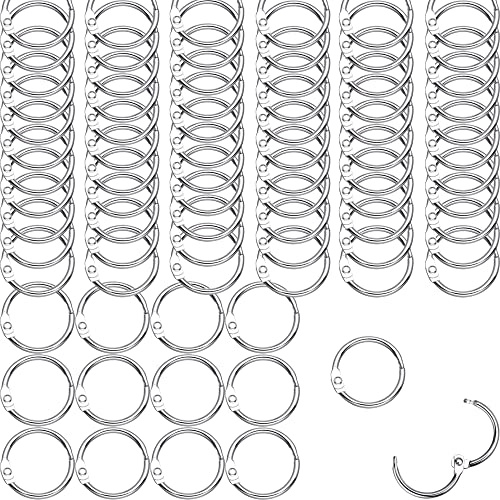 Olicky 80 Stück Binder Ringe 20mm, Metall, Silber, DIN A4, 3 Löcher, Buchbinderinge