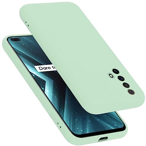 Cadorabo funda de silicona compatible con Realme X3 / X3 SuperZoom / X50 5G, Funda Protectora de Cuerpo Completo para X3 / X3 SuperZoom / X50 5G- resistente a arañazos fundade TPU - LIQUID VERDE CLARO
