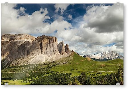 artboxONE Acrylglasbild 45x30 cm Natur Sella-Gruppe Bild hinter Acrylglas - Bild Berg Himmel Landschaft