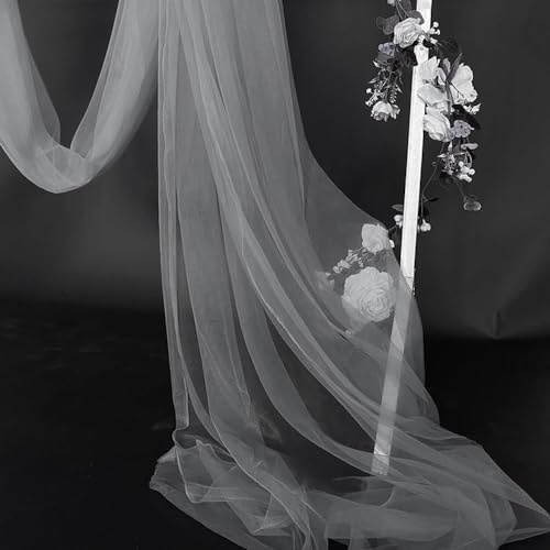 Duories 3m x 160cm Soft Tüllstoff,Tüll Stoffe zum Nähen,Netzstoff Dekostoff Drapierstoff für Arbor Hochzeit Vorhang Hochzeitsbogen Freihanddeko Querbehang Gardine Torbogen Zeremonie Party Dekor,Grau