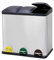 Panana Rubbish Bin, 45L/60L Recycling Bin for Kitchen, Stainless Steel Triple Compartment Food Waste Bin with Non-Slip Base & Removable Inner Bins,Three Detachable Inner Buckets (60L)