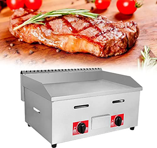 Generic Plancha de gas comercial con quemadores antiadherentes grandes de acero inoxidable para exteriores, LPG, restaurante, hamburguesas, placa de cocción plana, resistente para volúmenes medianos a