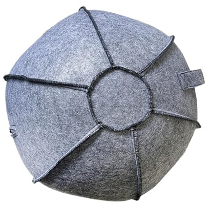 Perfeclan Yoga-Ball-Hülle, Sitzbälle-Hülle, tragbar, mit Griff, gefaltete Gymnastikball-Hülle, Pilates-Ball-Hülle für im Heim-Fitnessstudio, Durchmesser 65cm, Hellgrau